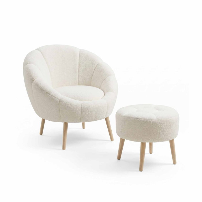 Atelier Del Sofa Lida - White Conjunto de Sillón y Puff Atelier Del Sofa Lida - White Conjunto de Sillón y Puff